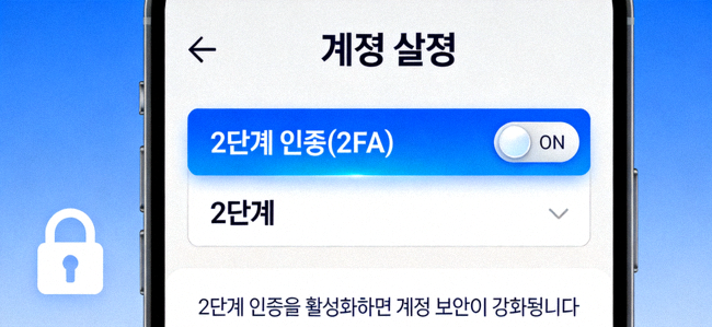 188BET 계정 설정에서 2단계 인증(2FA)을 활성화하는 메뉴 화면 예시